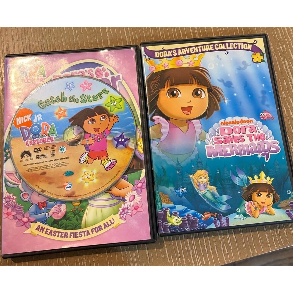 Lot 2 Dora the Explorer - Dora Saves the Mermaids DVD 2007 Catch The Stars(2005)